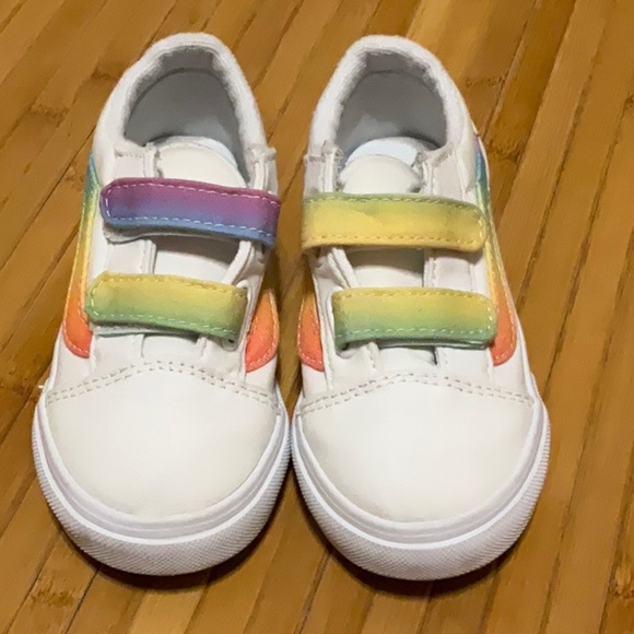 Vans Little Kids Old Skool V Rainbow Shoes - Picture 2 of 3